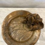 Ellen Brenner Bronze Sculptural Platter w/ Bronze Orchid Adornments (Signed)