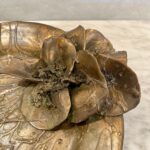 Ellen Brenner Bronze Sculptural Platter w/ Bronze Orchid Adornments (Signed)