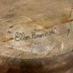 Ellen Brenner Bronze Sculptural Platter w/ Bronze Orchid Adornments (Signed)