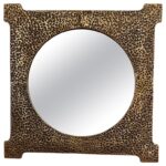 Exquisite Brutal Hammered Bronze Wall Mirror