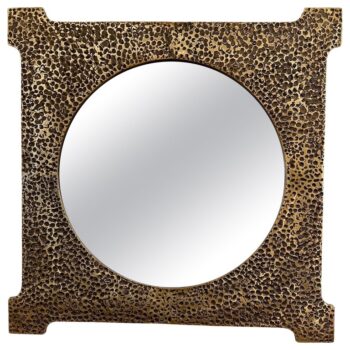 Exquisite Brutal Hammered Bronze Wall Mirror
