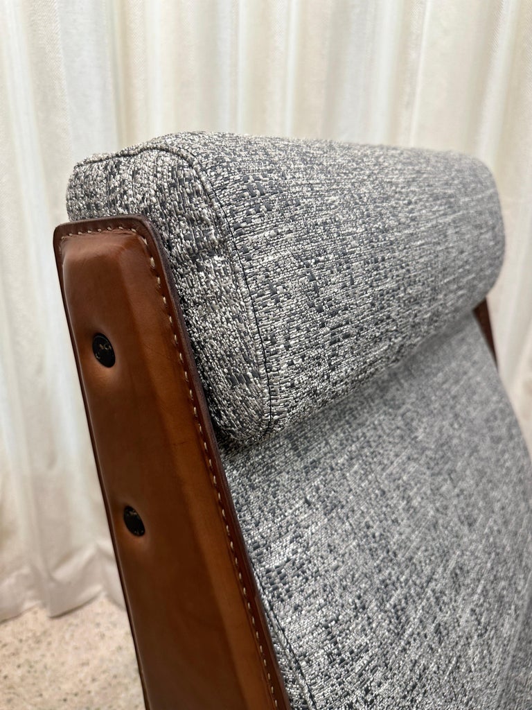 Pair of Alba Stitched Leather Lounge Chairs by Gustavo Pulitzer for Arflex