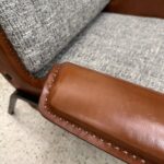 Pair of Alba Stitched Leather Lounge Chairs by Gustavo Pulitzer for Arflex