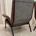 Pair of Alba Stitched Leather Lounge Chairs by Gustavo Pulitzer for Arflex