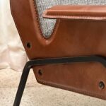 Pair of Alba Stitched Leather Lounge Chairs by Gustavo Pulitzer for Arflex