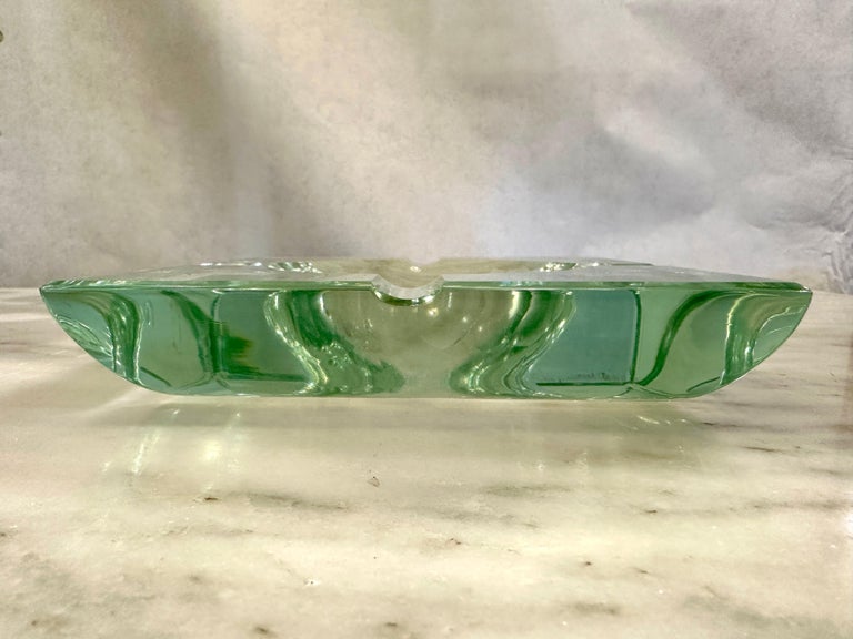 Midcentury Crystal Glass Ashtray/ Vide-Poche by Fontana Arte