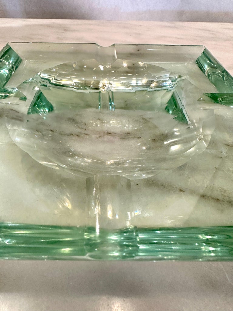 Midcentury Crystal Glass Ashtray/ Vide-Poche by Fontana Arte
