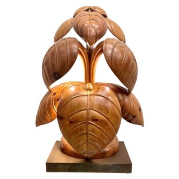 Extraordinary Rhubarb Leaf Sculpture Lamp by Bartolozzi & Maioli