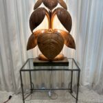 Extraordinary Rhubarb Leaf Sculpture Lamp by Bartolozzi & Maioli