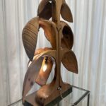 Extraordinary Rhubarb Leaf Sculpture Lamp by Bartolozzi & Maioli