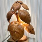 Extraordinary Rhubarb Leaf Sculpture Lamp by Bartolozzi & Maioli