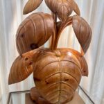 Extraordinary Rhubarb Leaf Sculpture Lamp by Bartolozzi & Maioli