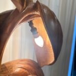 Extraordinary Rhubarb Leaf Sculpture Lamp by Bartolozzi & Maioli