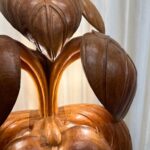 Extraordinary Rhubarb Leaf Sculpture Lamp by Bartolozzi & Maioli