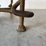 Rare Emilio Rey Gilded Metal & Scalloped Glass Top Side Table, Spain 70's