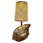 French Earthenware Fish Table Lamp