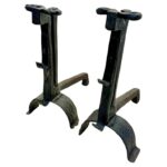 Massive Pair of Wrought Iron 18th Century Fire Dogs/ Andirons