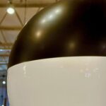 Bronze and White Murano Glass Globe Pendants (THREE available)