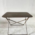 Vintage French Distressed Metal Folding Bistro Table