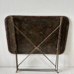 Vintage French Distressed Metal Folding Bistro Table