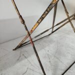Vintage French Distressed Metal Folding Bistro Table