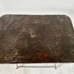 Vintage French Distressed Metal Folding Bistro Table