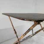 Vintage French Distressed Metal Folding Bistro Table