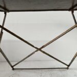 Vintage French Distressed Metal Folding Bistro Table