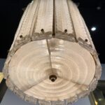 Overscale Deco Italian Murano Glass Opaline and Gold Chandeliers - Two Available