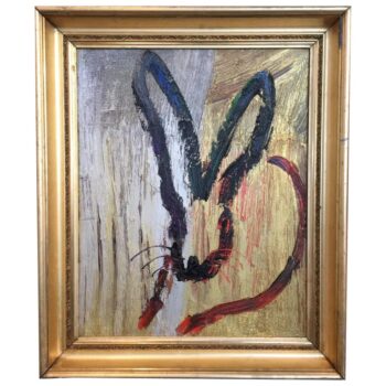 An Early Hunt Slonem Signed Rabbit Painting 2014 - Oil on Wood