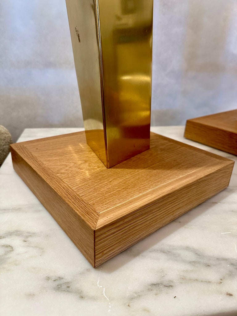 Pair of Jean-Claude Hug Mounted Brass Sculptures - SIGNED