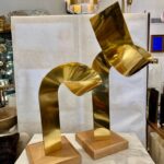 Pair of Jean-Claude Hug Mounted Brass Sculptures - SIGNED