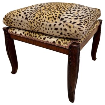 1930's French Deco Carved Wood Stool