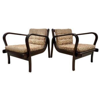 Mid-Century Czech Republic Armchairs w/ Original Fabric