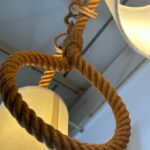 1950's Rope Chandelier by French Designers Adrien Audoux and Frida Minet