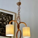 1950's Rope Chandelier by French Designers Adrien Audoux and Frida Minet