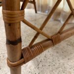 French Bamboo Desk + Chair Attributed to Louis Sognot