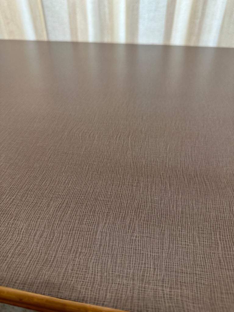 French Bamboo Desk + Chair Attributed to Louis Sognot