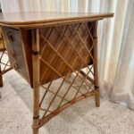 French Bamboo Desk + Chair Attributed to Louis Sognot