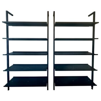 Oversized Custom Designed Black Metal Wall-Mounted Etagere/ Shelves (ONE Available)