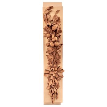 Italian Carved Wood Wall Sculpture of Fruits & Flowers