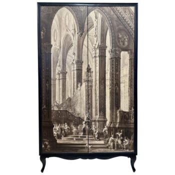 Tall Italian Cabinet w/ Photography Print Front Doors