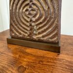 Heavy Ceramic Textural Trapezoidal Table Lamp, 1960's