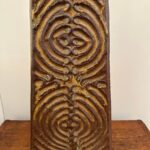 Heavy Ceramic Textural Trapezoidal Table Lamp, 1960's