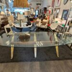 Exceptional Italian Walnut & Brass Base Conference/ Dining Table