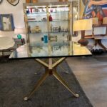 Exceptional Italian Walnut & Brass Base Conference/ Dining Table