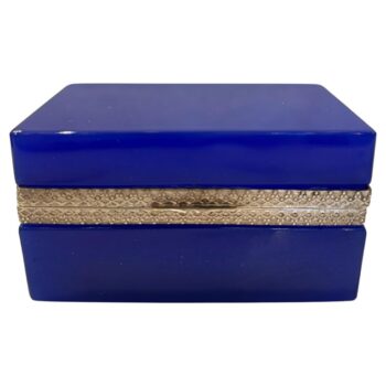 Cenedese 1950's Cobalt Blue Murano Glass Hinged Box