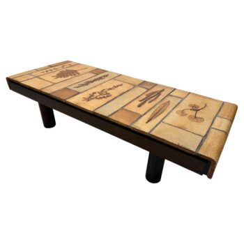 SIGNED Roger Capron Vintage Waterfall Tiled Coffee Table