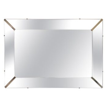 Art Deco Era Large Nickel Trim Framed Mirror