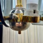 Art Deco Mixed-Metals and Smoked Glass Lantern Style Hanging Light - TWO Avail